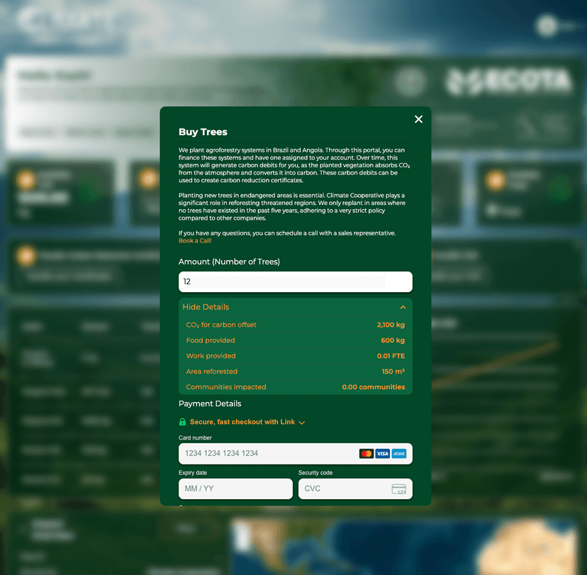 Purchase Trees Through Stripe